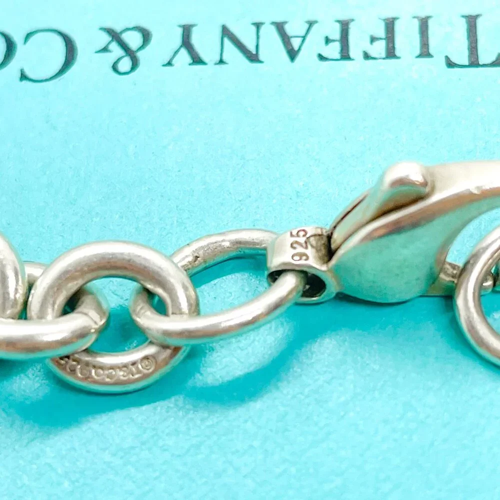 Tiffany & Co. Return to Tiffany Heart Charm Bracelet Sterling Silver 7.5" W/ Box - Picture 5 of 12